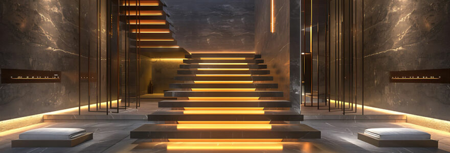 escalier suspendu